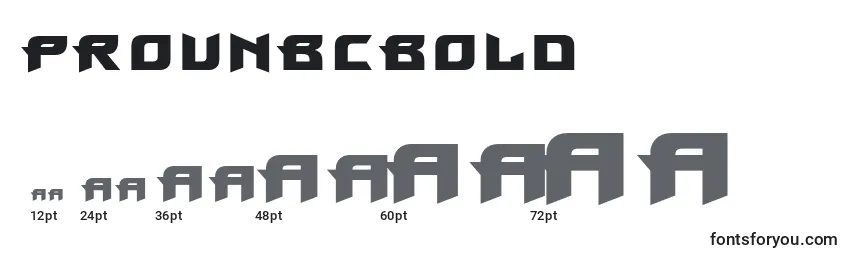 Размеры шрифта ProunbcBold