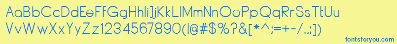 DyelineRegular Font – Blue Fonts on Yellow Background