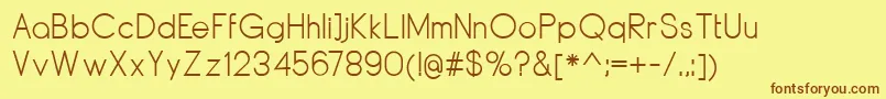 DyelineRegular Font – Brown Fonts on Yellow Background