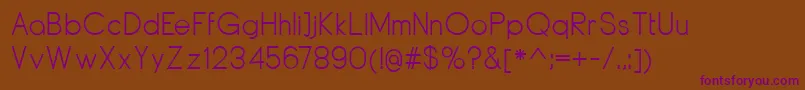 Czcionka DyelineRegular – fioletowe czcionki na brązowym tle