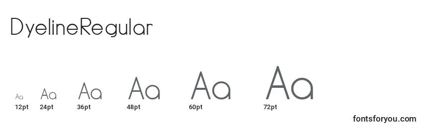 Размеры шрифта DyelineRegular
