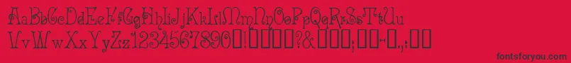 AcadianTM Font – Black Fonts on Red Background