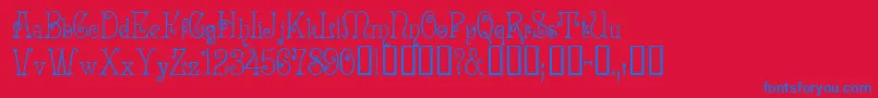 AcadianTM Font – Blue Fonts on Red Background