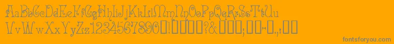 AcadianTM-Schriftart – Graue Schriften auf orangefarbenem Hintergrund