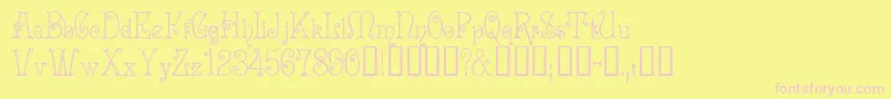 AcadianTM Font – Pink Fonts on Yellow Background