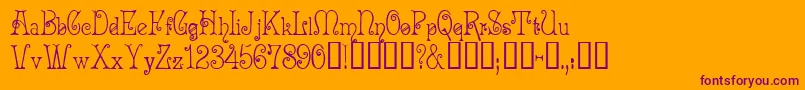 AcadianTM Font – Purple Fonts on Orange Background