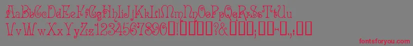 AcadianTM-Schriftart – Rote Schriften auf grauem Hintergrund