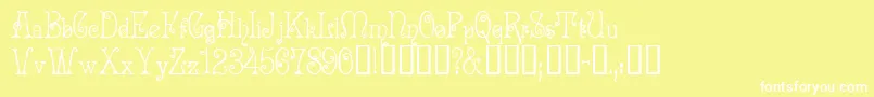 AcadianTM Font – White Fonts on Yellow Background