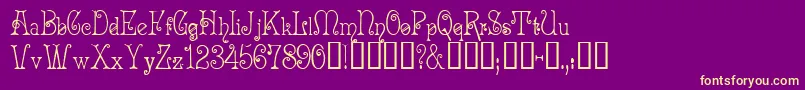 AcadianTM Font – Yellow Fonts on Purple Background