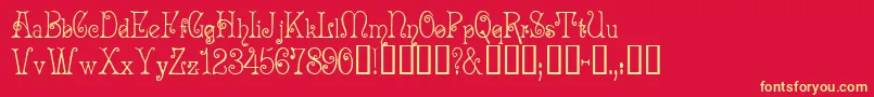 AcadianTM Font – Yellow Fonts on Red Background