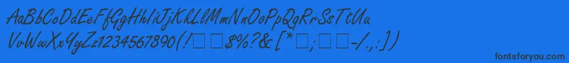 NanoScriptSsi Font – Black Fonts on Blue Background