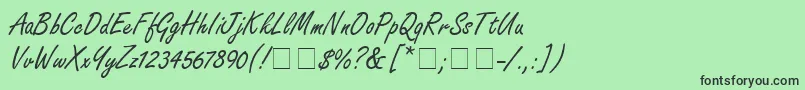 NanoScriptSsi Font – Black Fonts on Green Background