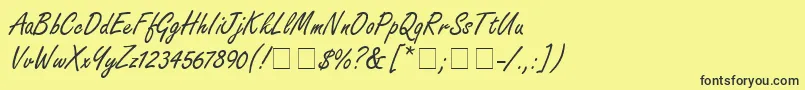 NanoScriptSsi Font – Black Fonts on Yellow Background