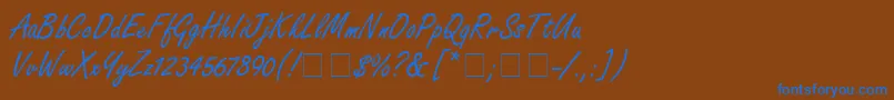 Czcionka NanoScriptSsi – niebieskie czcionki na brązowym tle