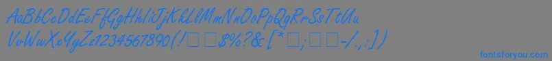 NanoScriptSsi-Schriftart – Blaue Schriften auf grauem Hintergrund