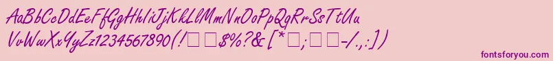 NanoScriptSsi Font – Purple Fonts on Pink Background