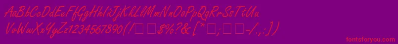 fuente NanoScriptSsi – Fuentes Rojas Sobre Fondo Morado