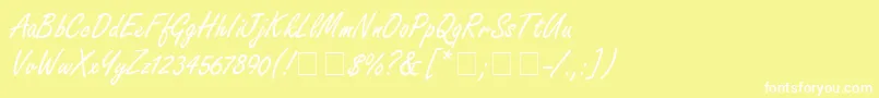 NanoScriptSsi Font – White Fonts on Yellow Background