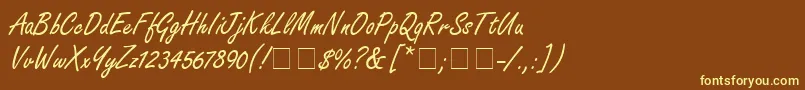 NanoScriptSsi Font – Yellow Fonts on Brown Background