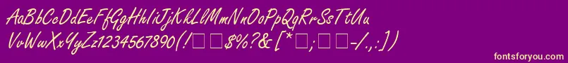More about NanoScriptSsi Font NanoScriptSsi Font – Yellow Fonts on Purple Background