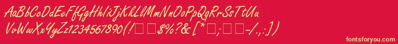 NanoScriptSsi Font – Yellow Fonts on Red Background