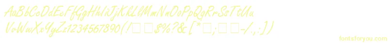 Czcionka NanoScriptSsi – żółte czcionki