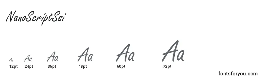 Размеры шрифта NanoScriptSsi