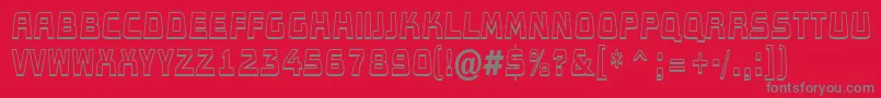 Concep7-fontti – harmaat kirjasimet punaisella taustalla
