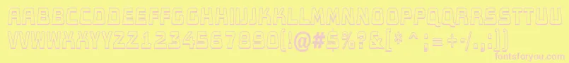 Concep7-Schriftart – Rosa Schriften auf gelbem Hintergrund