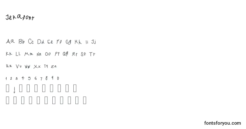 Schriftart Jekafont – Alphabet, Zahlen, spezielle Symbole