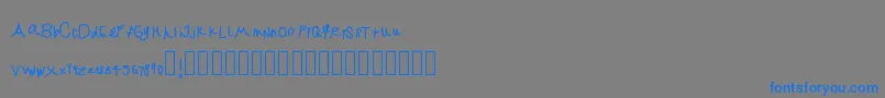 フォントJekafont – 灰色の背景に青い文字