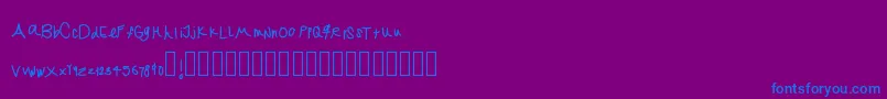 Jekafont-fontti – siniset fontit violetilla taustalla