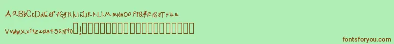 Jekafont Font – Brown Fonts on Green Background