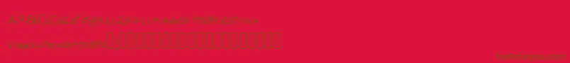 Czcionka Jekafont – brązowe czcionki na czerwonym tle