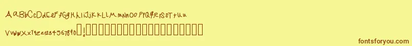 Jekafont Font – Brown Fonts on Yellow Background