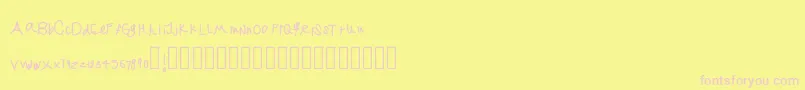 Jekafont-fontti – vaaleanpunaiset fontit keltaisella taustalla