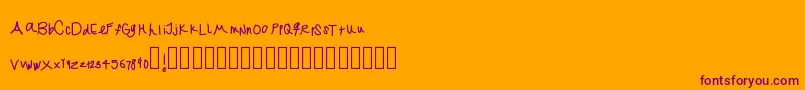 Jekafont Font – Purple Fonts on Orange Background