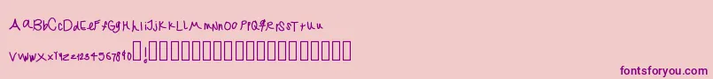 フォントJekafont – ピンクの背景に紫のフォント