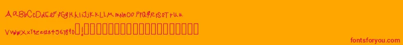 Jekafont Font – Red Fonts on Orange Background