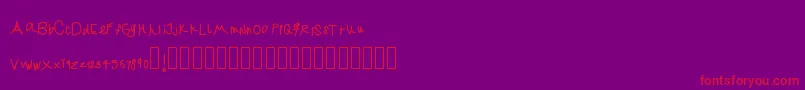 Jekafont-fontti – punaiset fontit violetilla taustalla