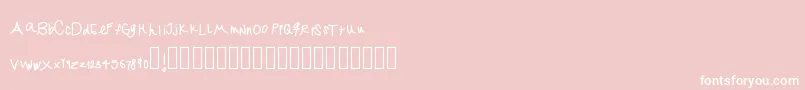Jekafont-fontti – valkoiset fontit vaaleanpunaisella taustalla