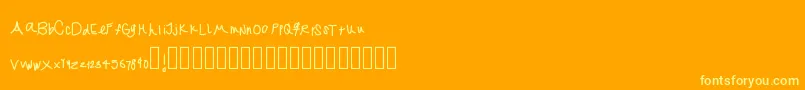 フォントJekafont – オレンジの背景に黄色の文字