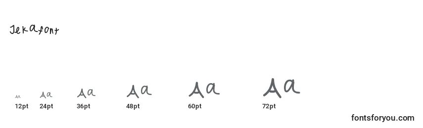 Размеры шрифта Jekafont