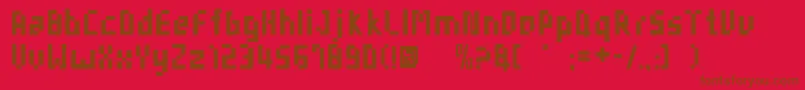 フォントAdmtas – 赤い背景に茶色の文字
