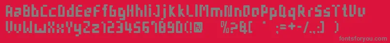 フォントAdmtas – 赤い背景に灰色の文字