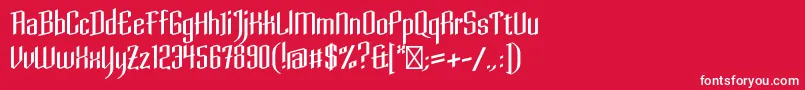 フォントDaimonionRegular – 赤い背景に白い文字
