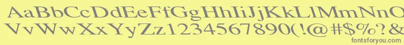 TempoFontExLeft Font – Gray Fonts on Yellow Background