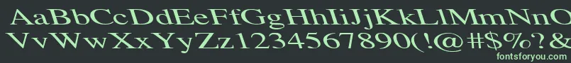 フォントTempoFontExLeft – 黒い背景に緑の文字