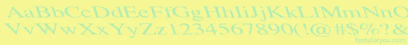 TempoFontExLeft Font – Green Fonts on Yellow Background