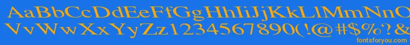 TempoFontExLeft Font – Orange Fonts on Blue Background